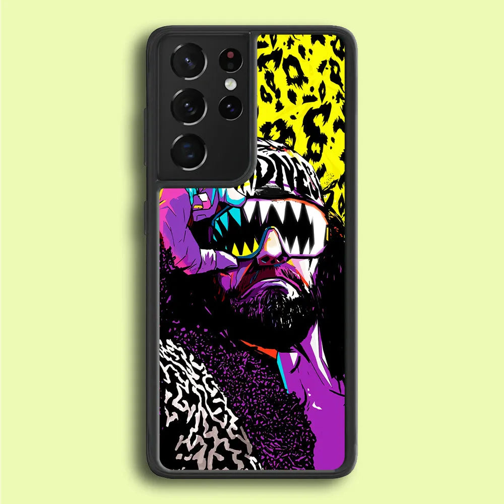Macho Man Randy Savage Samsung Galaxy S21 Ultra Case-Rubber / Black (2D Case)-Xtracase