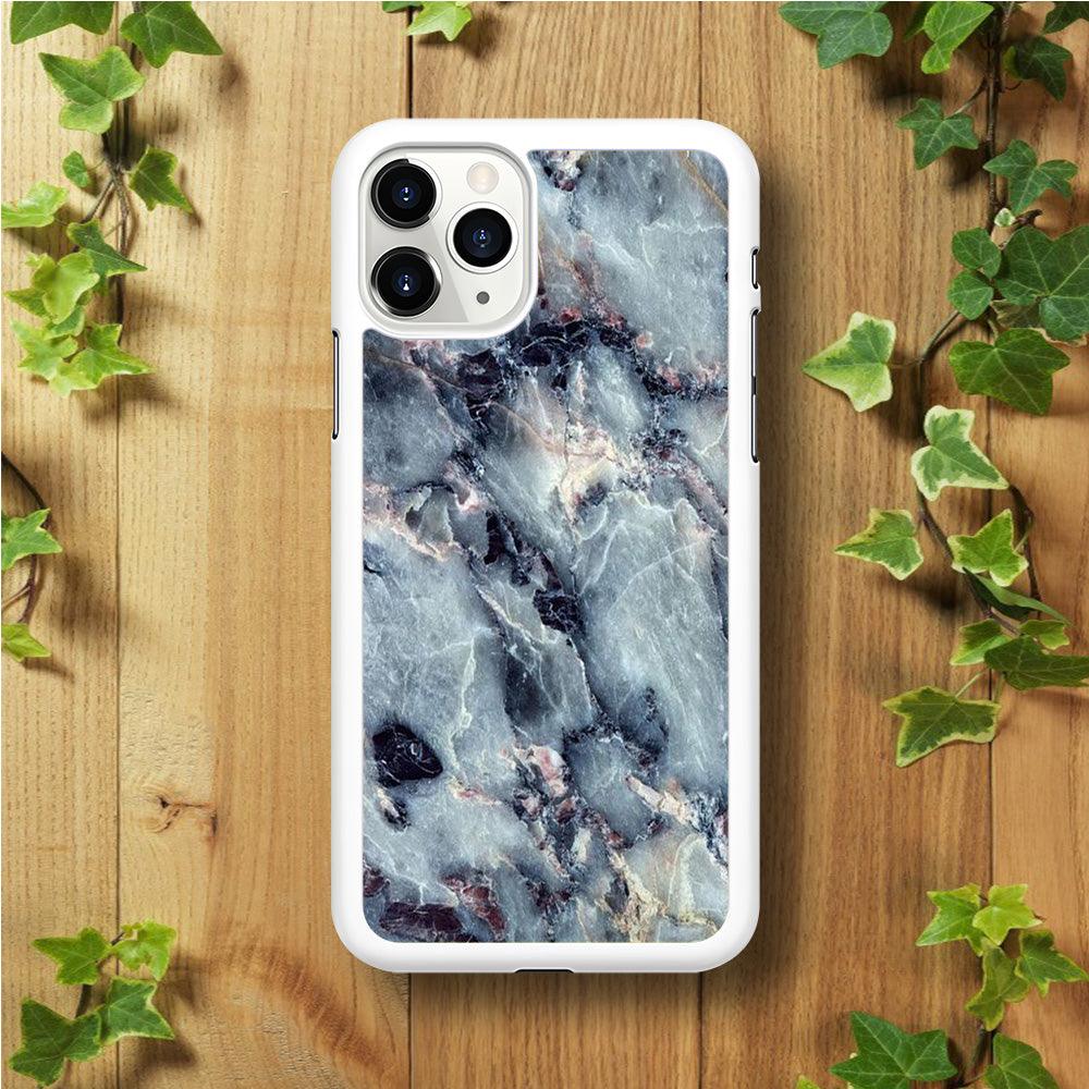 Marble Pattern 008 iPhone 11 Pro Case-Rubber / White (2D Case)-Xtracase