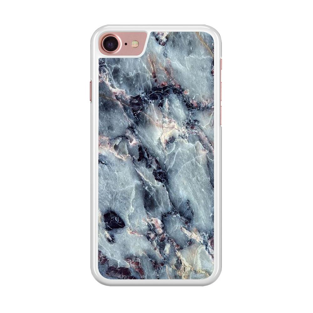 Marble Pattern 008 iPhone 8 Case-Rubber / White (2D Case)-Xtracase