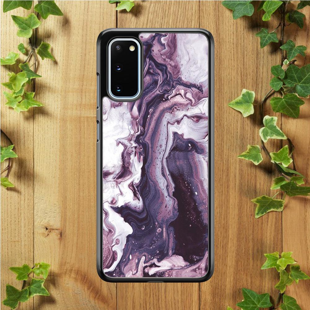Marble Pattern 012 Samsung Galaxy S20 Case-Rubber / White (2D Case)-Xtracase