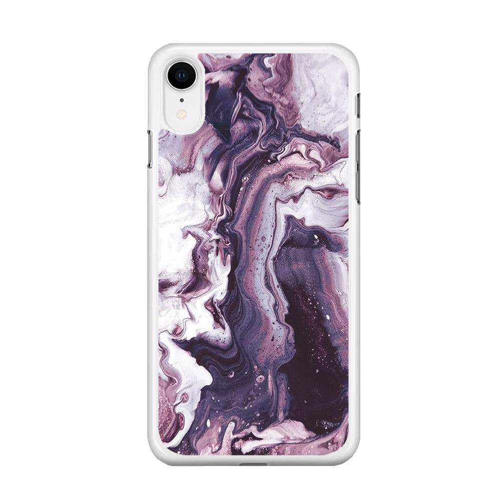 Marble Pattern 012 iPhone XR Case-Rubber / White (2D Case)-Xtracase