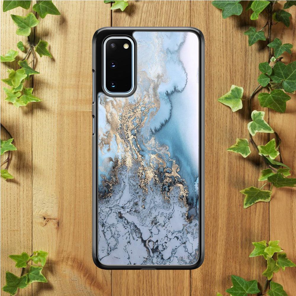 Marble Pattern 014 Samsung Galaxy S20 Case-Rubber / Black (2D Case)-Xtracase