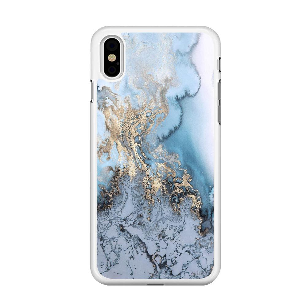 Marble Pattern 014 iPhone X Case-Rubber / White (2D Case)-Xtracase
