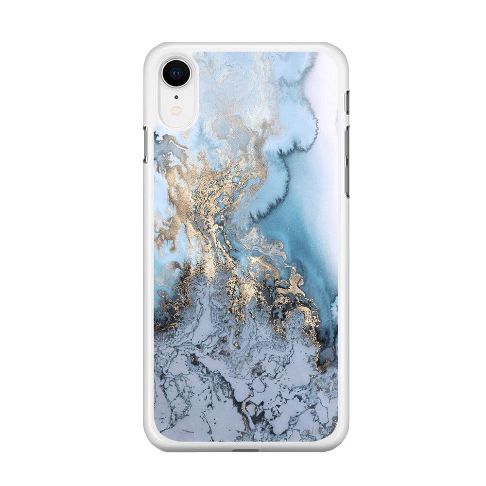 Marble Pattern 014 iPhone XR Case-Rubber / White (2D Case)-Xtracase