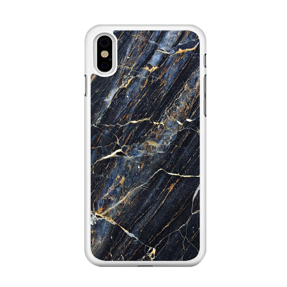 Marble Pattern 018 iPhone X Case-Rubber / White (2D Case)-Xtracase