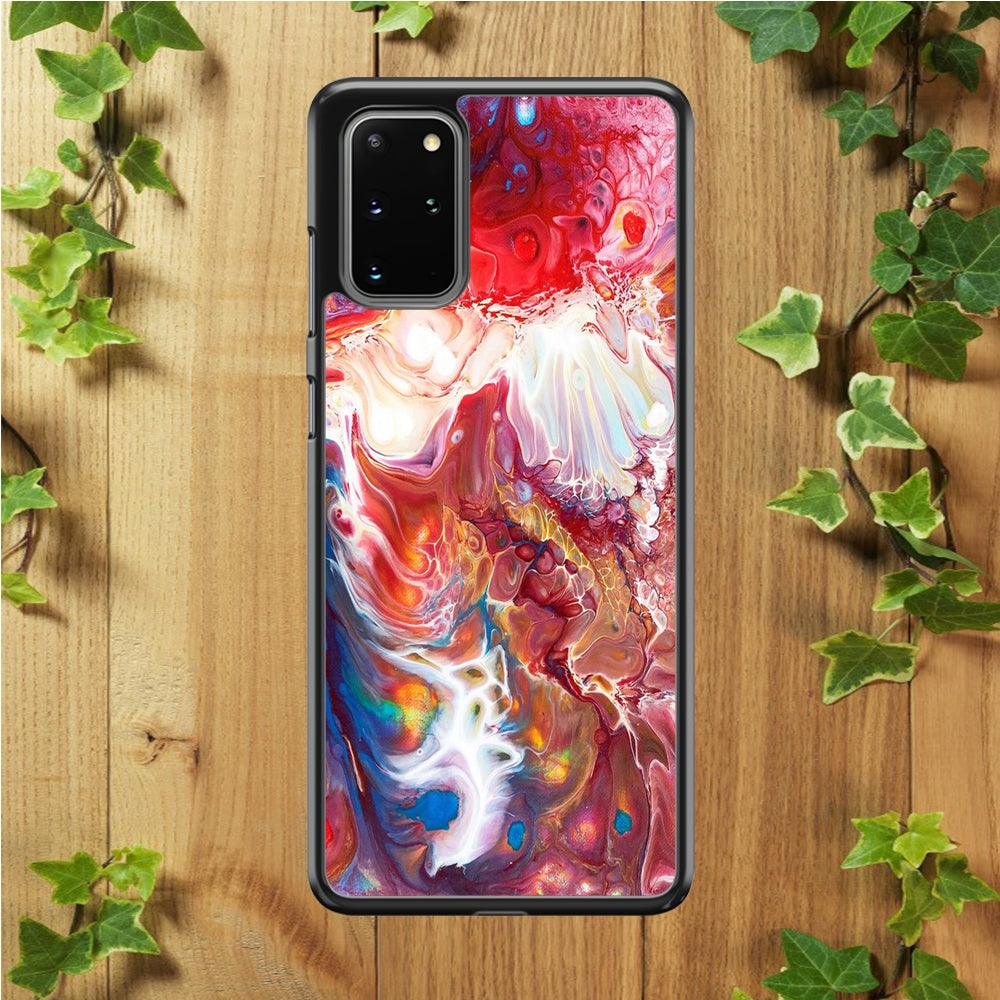 Marble Pattern 025 Samsung Galaxy S20 Plus Case-Rubber / Black (2D Case)-Xtracase