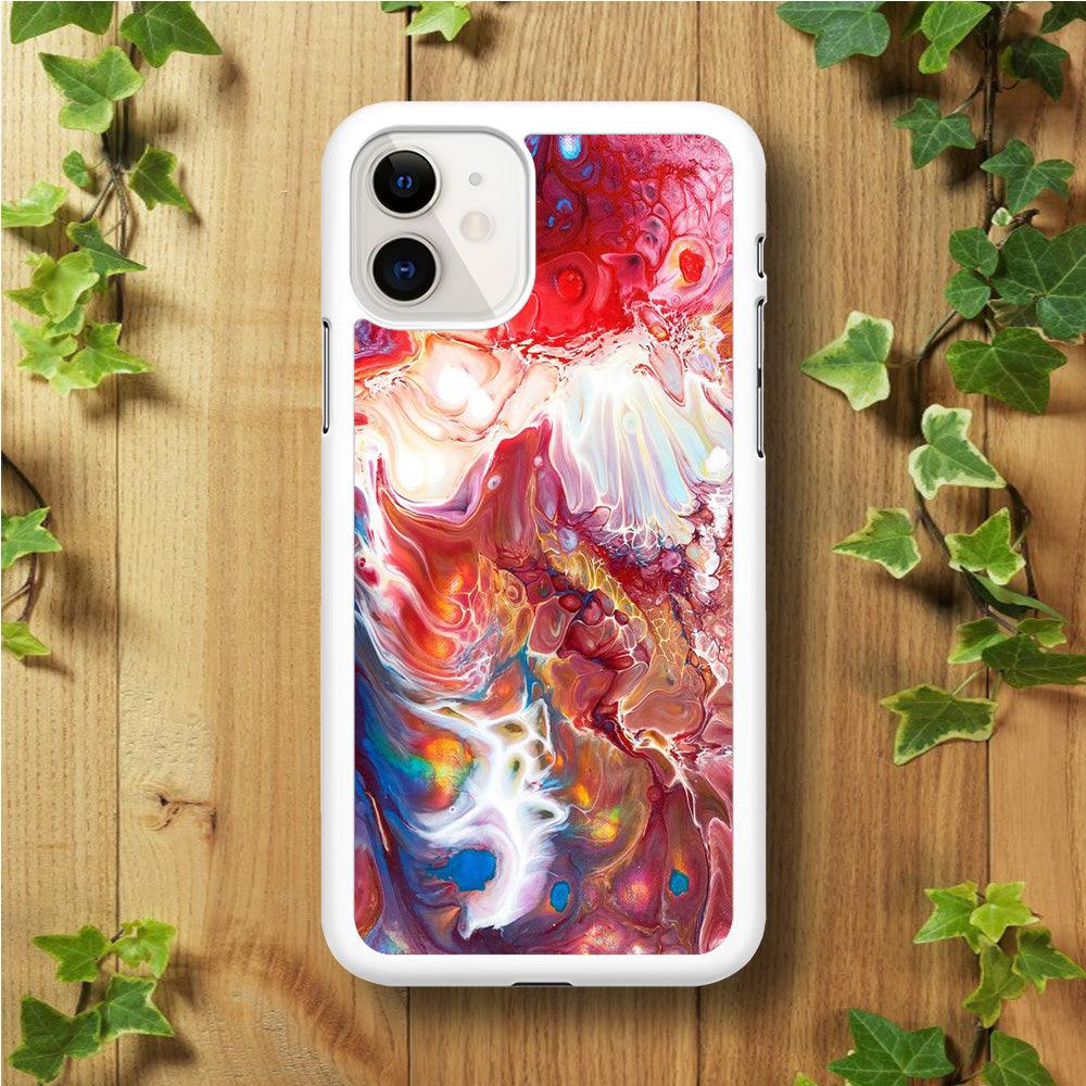 Marble Pattern 025 iPhone 11 Case-Rubber / White (2D Case)-Xtracase