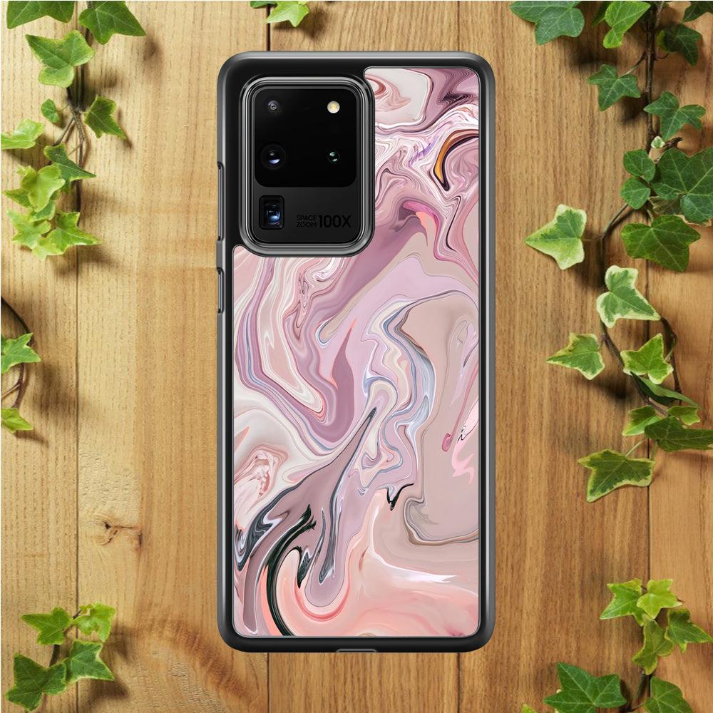 Marble Pattern 026 Samsung Galaxy S20 Ultra Case-Rubber / White (2D Case)-Xtracase