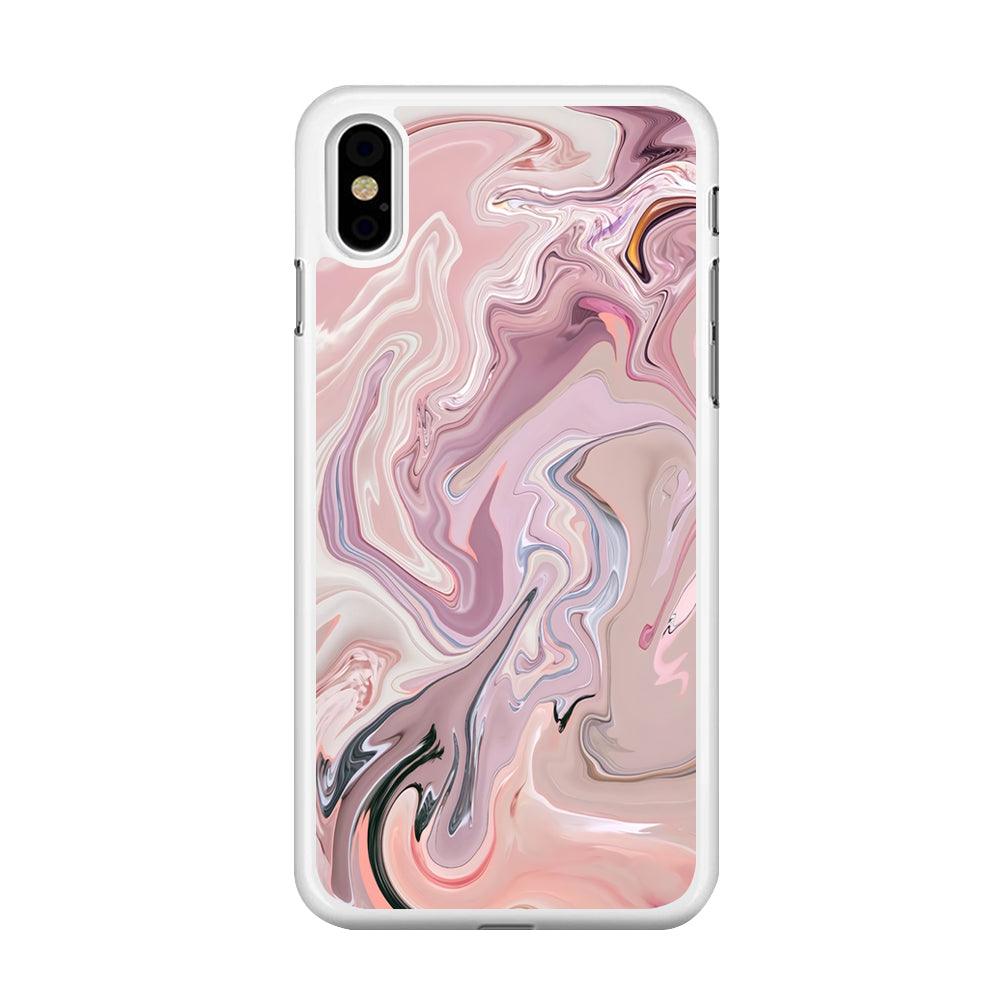 Marble Pattern 026 iPhone Xs Max Case-Rubber / White (2D Case)-Xtracase