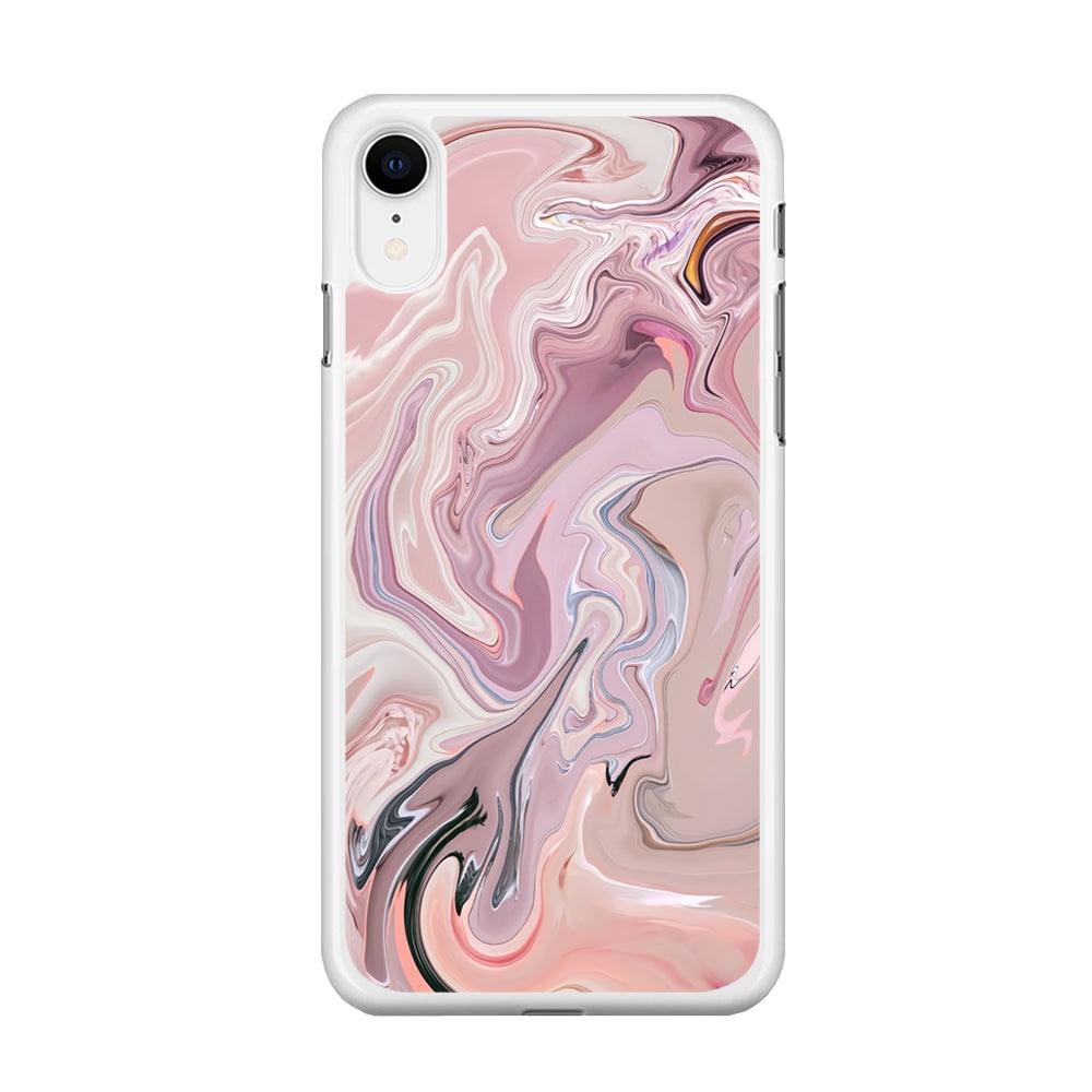 Marble Pattern 026 iPhone XR Case-Rubber / White (2D Case)-Xtracase