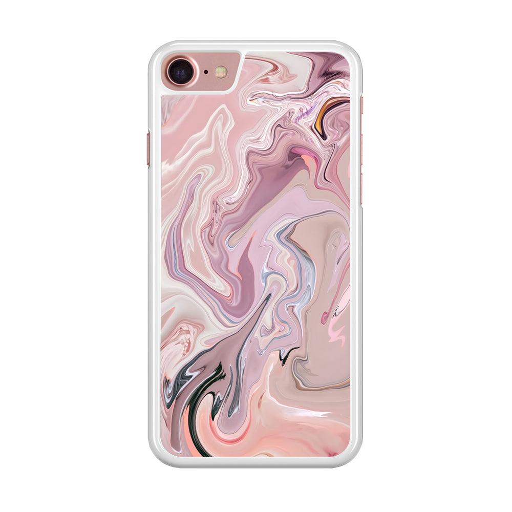 Marble Pattern 026 iPhone 8 Case-Rubber / White (2D Case)-Xtracase