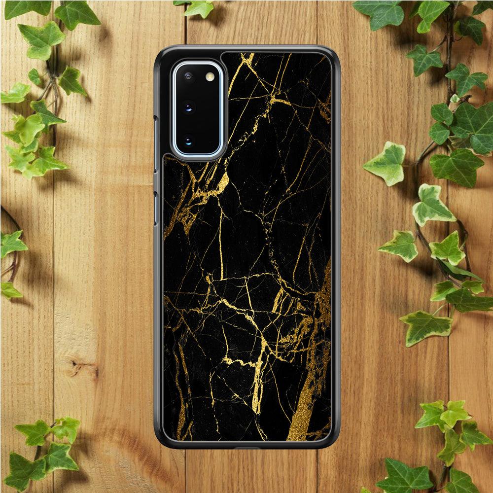 Marble Pattern Black and Gold Samsung Galaxy S20 Case-Plastic / Full Wrap (3D Case)-Xtracase