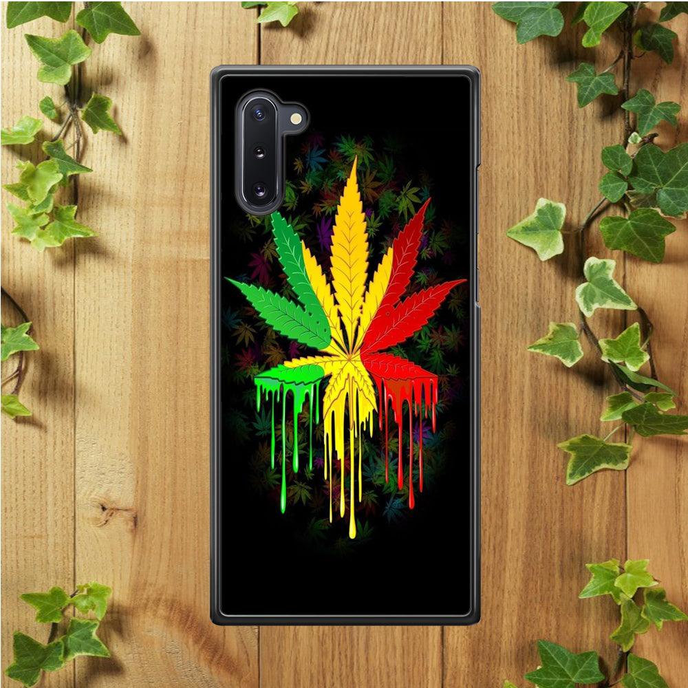 Marijuana Art Samsung Galaxy Note 10 Case-Rubber / White (2D Case)-Xtracase