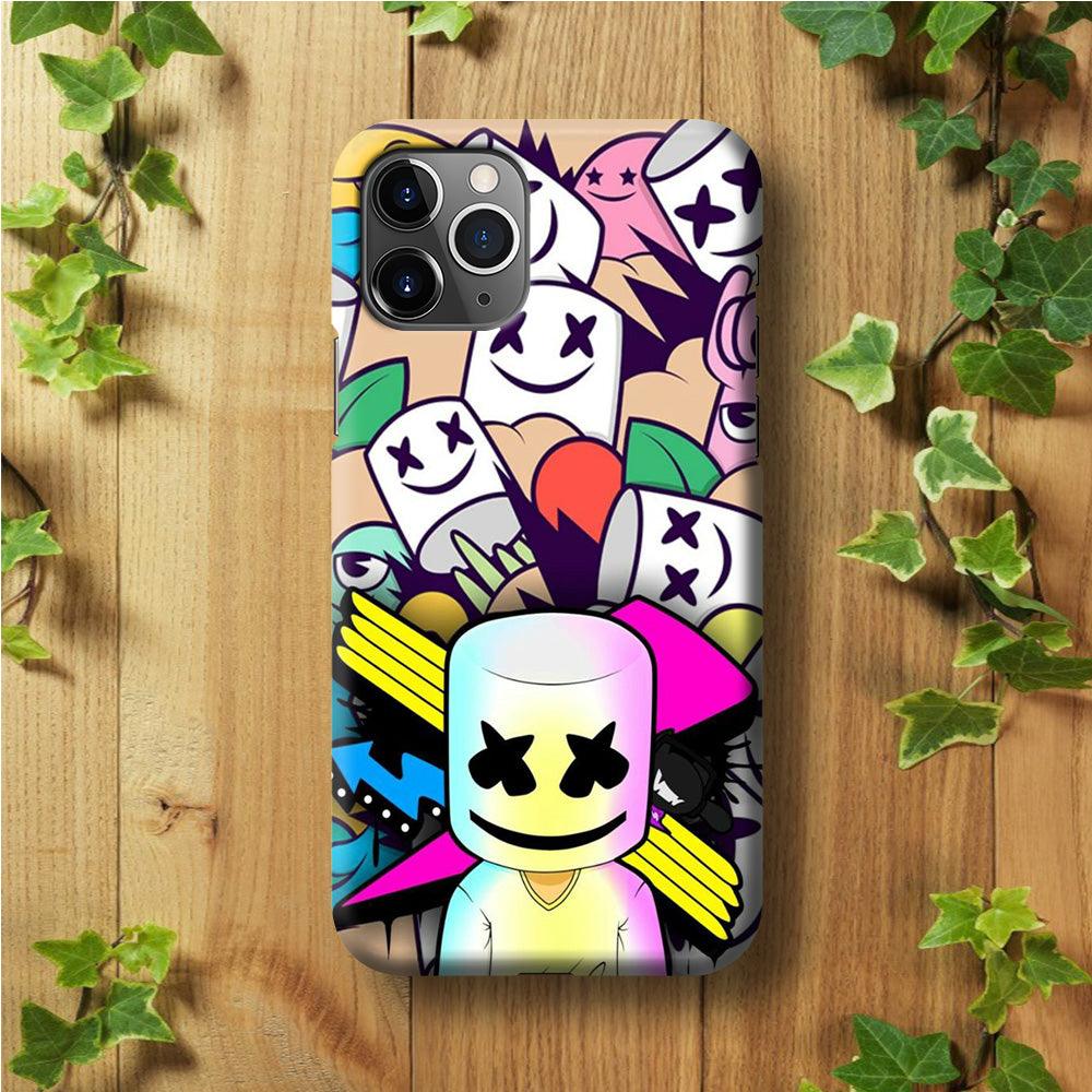 Marshmello Art iPhone 11 Pro Case-Plastic / Full Wrap (3D Case)-Xtracase