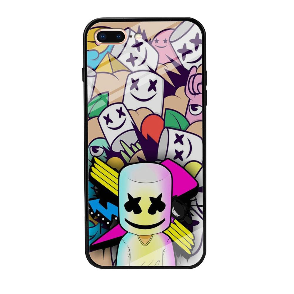 Marshmello Art iPhone 7 Plus Case-Tempered Glass Case-Xtracase