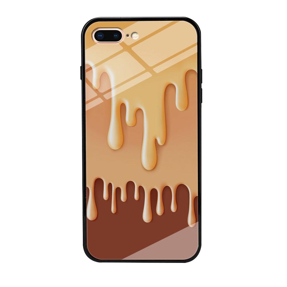 Melted Brown Cream iPhone 7 Plus Case-Tempered Glass Case-Xtracase