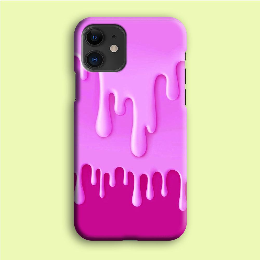 Melted Pink Cream iPhone 12 Case-Plastic / Full Wrap (3D Case)-Xtracase