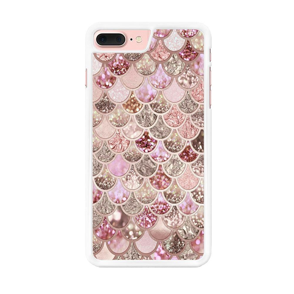 Mermaid Scale Glamor Shining iPhone 7 Plus Case-Rubber / White (2D Case)-Xtracase