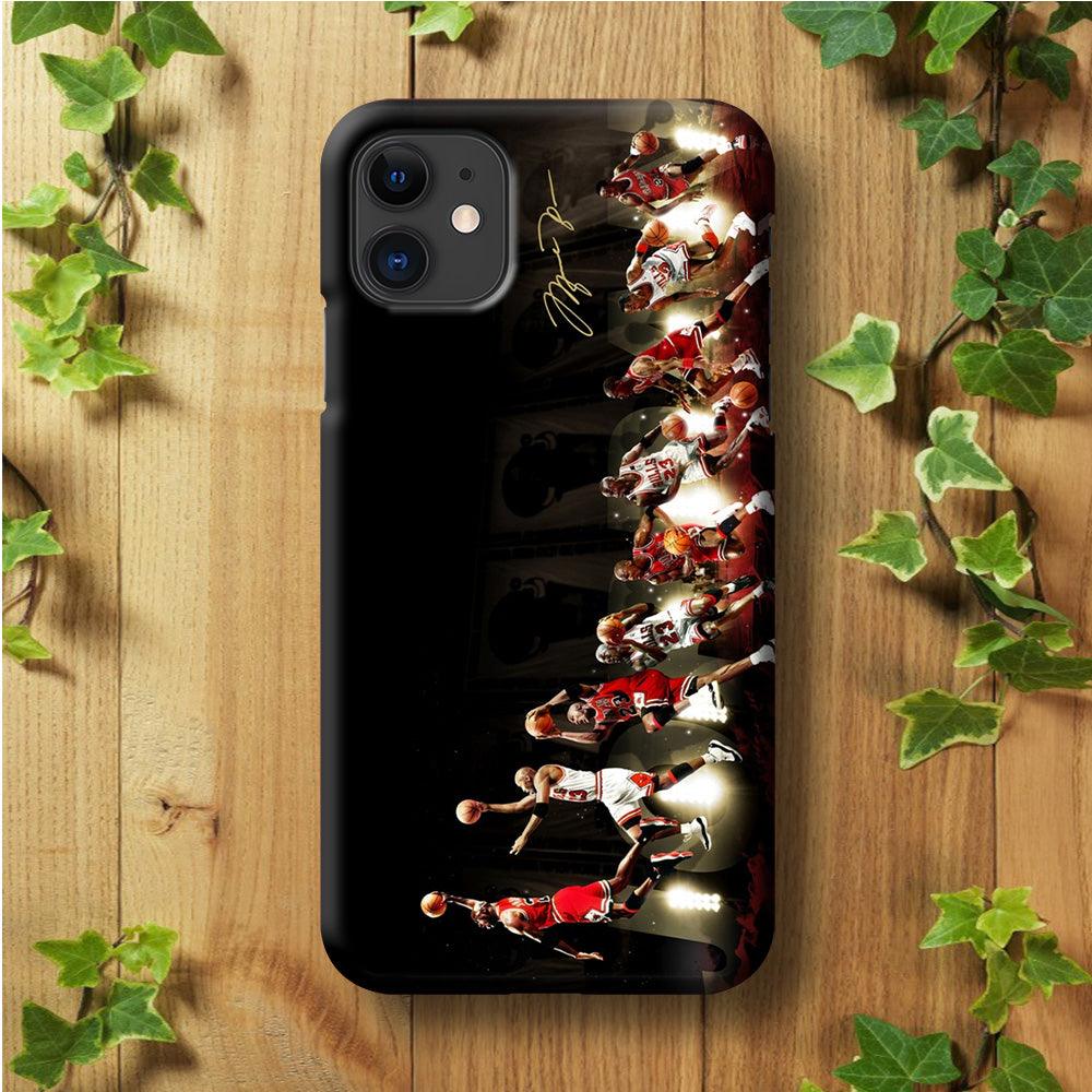 Michael Jordan Slam Dunk iPhone 11 Case-Plastic / Full Wrap (3D Case)-Xtracase