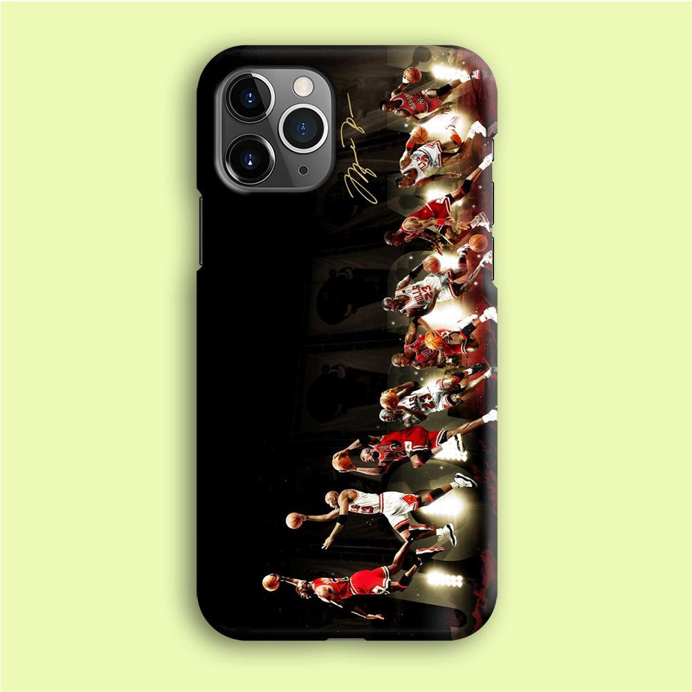 Michael Jordan Slam Dunk iPhone 12 Pro Case-Plastic / Full Wrap (3D Case)-Xtracase