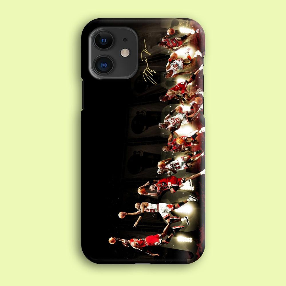 Michael Jordan Slam Dunk iPhone 12 Case-Plastic / Full Wrap (3D Case)-Xtracase