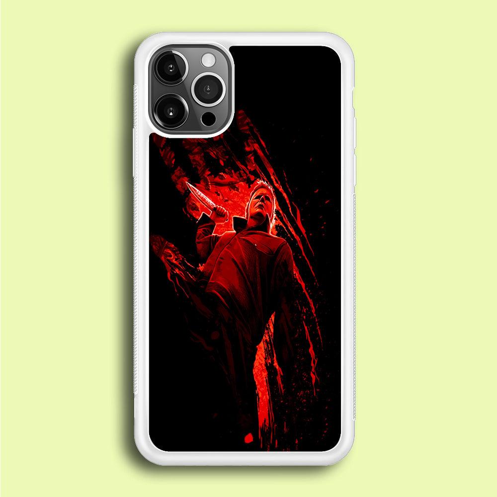 Michael Myers Blood Palm iPhone 12 Pro Max Case-Rubber / White (2D Case)-Xtracase