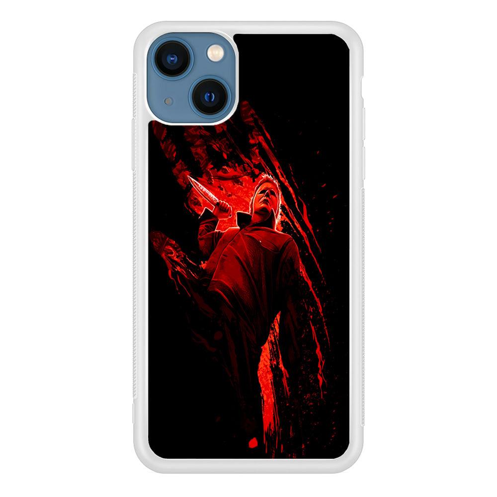 Michael Myers Blood Palm iPhone 13 Case-Rubber / White (2D Case)-Xtracase