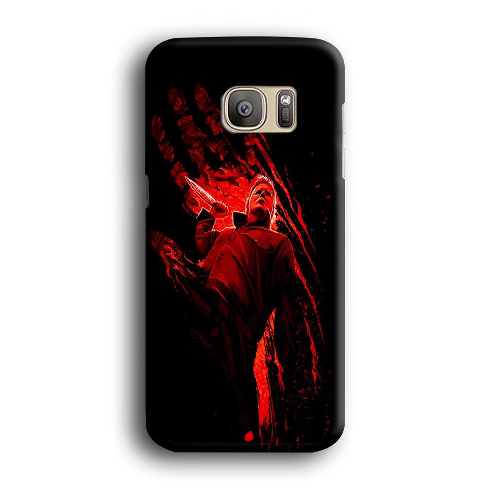 Michael Myers Blood Palm Samsung Galaxy S7 Case-Plastic / Full Wrap (3D Case)-Xtracase