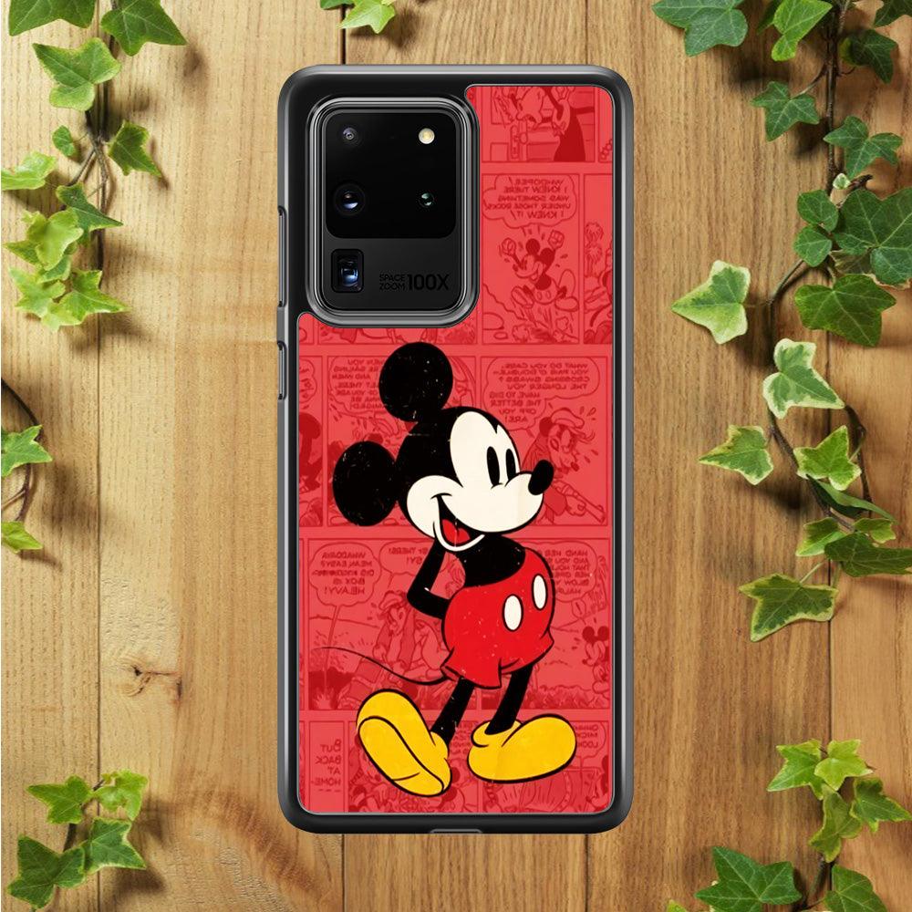 Mickey Mouse Comic Samsung Galaxy S20 Ultra Case-Rubber / Black (2D Case)-Xtracase