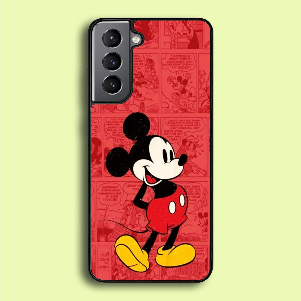 Mickey Mouse Comic Samsung Galaxy S21 Case-Rubber / Black (2D Case)-Xtracase