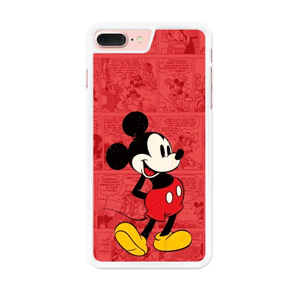 Mickey Mouse Comic iPhone 8 Plus Case-Rubber / White (2D Case)-Xtracase