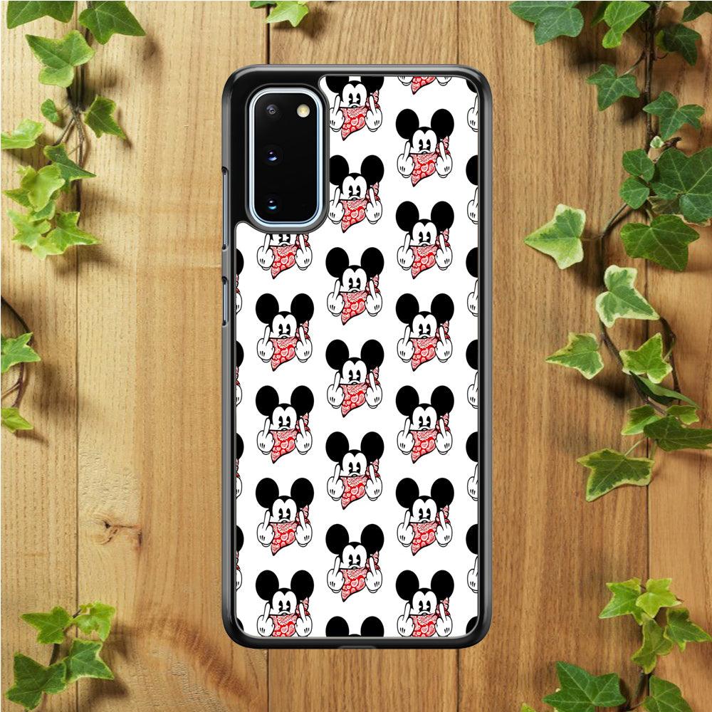 Mickey Mouse Face Doodle Samsung Galaxy S20 Case-Rubber / Black (2D Case)-Xtracase