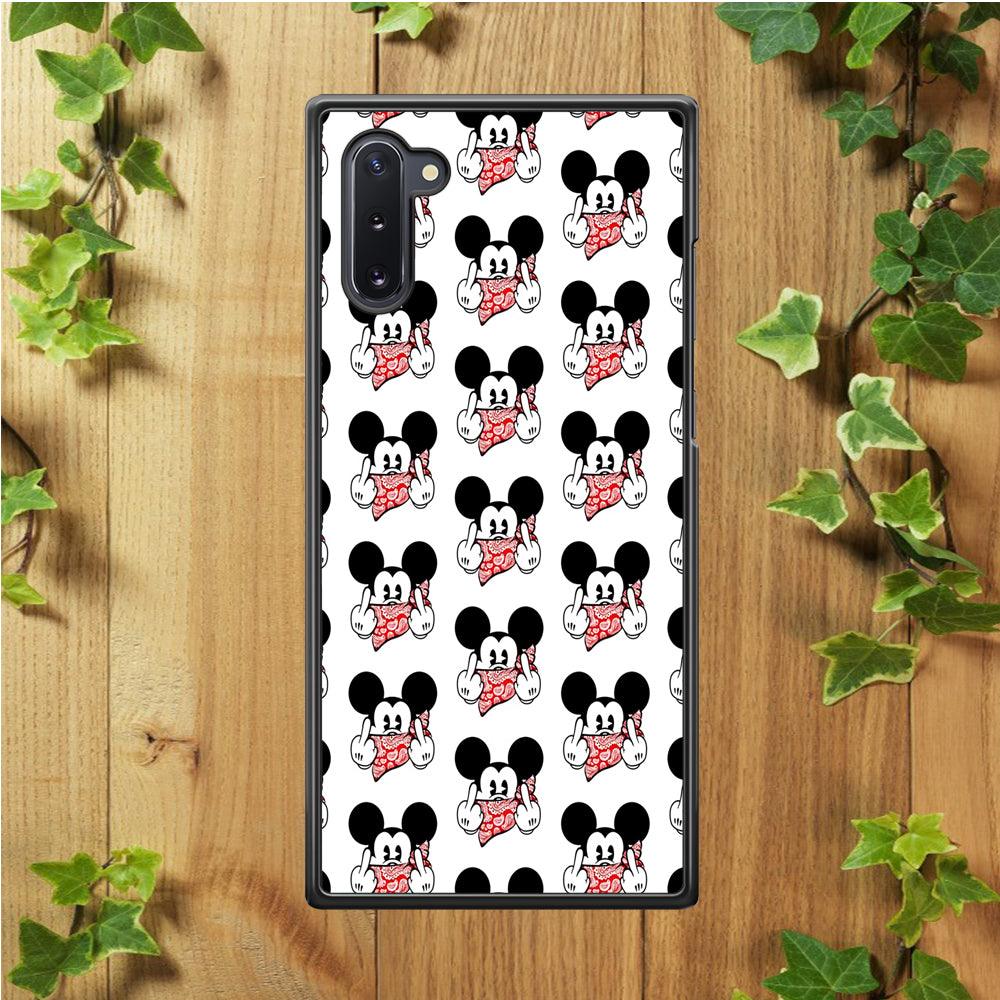 Mickey Mouse Face Doodle Samsung Galaxy Note 10 Case-Rubber / Black (2D Case)-Xtracase