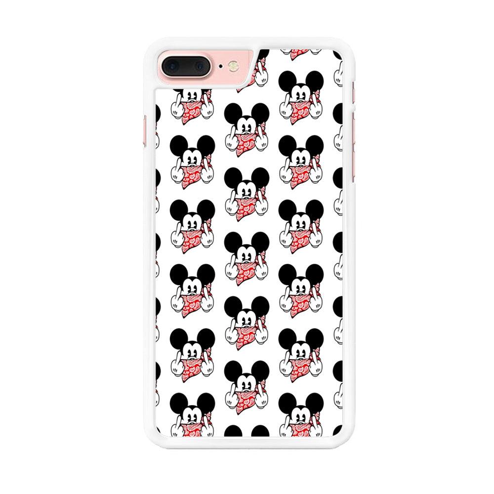 Mickey Mouse Face Doodle iPhone 7 Plus Case-Rubber / White (2D Case)-Xtracase