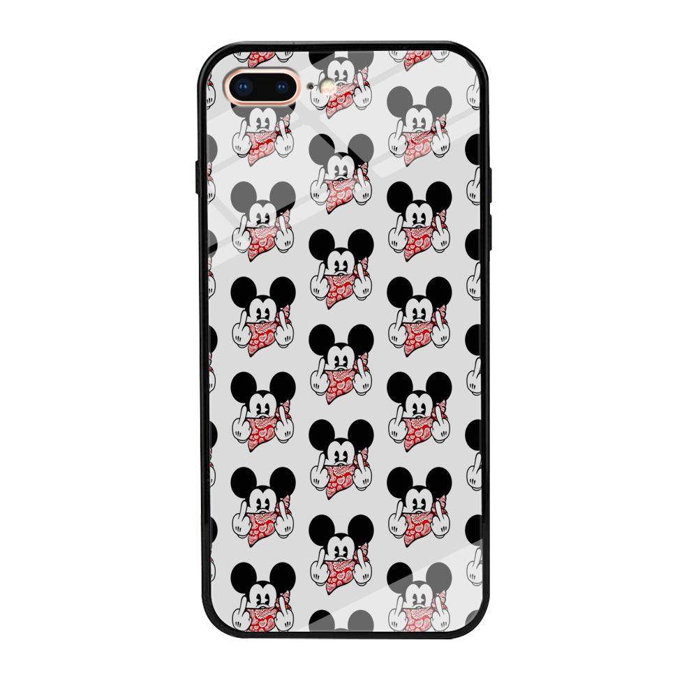 Mickey Mouse Face Doodle iPhone 8 Plus Case-Tempered Glass Case-Xtracase