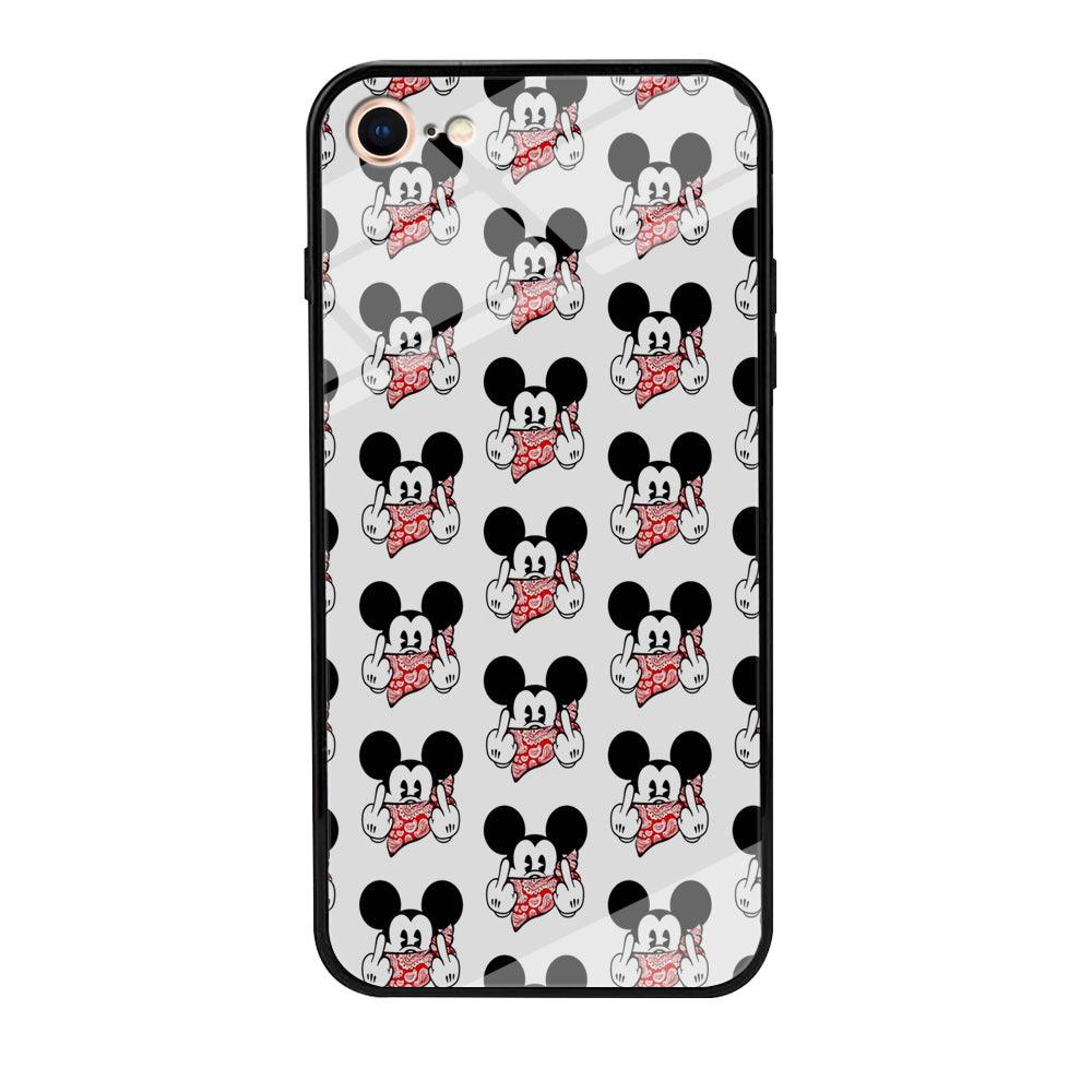 Mickey Mouse Face Doodle iPhone 7 Case-Tempered Glass Case-Xtracase