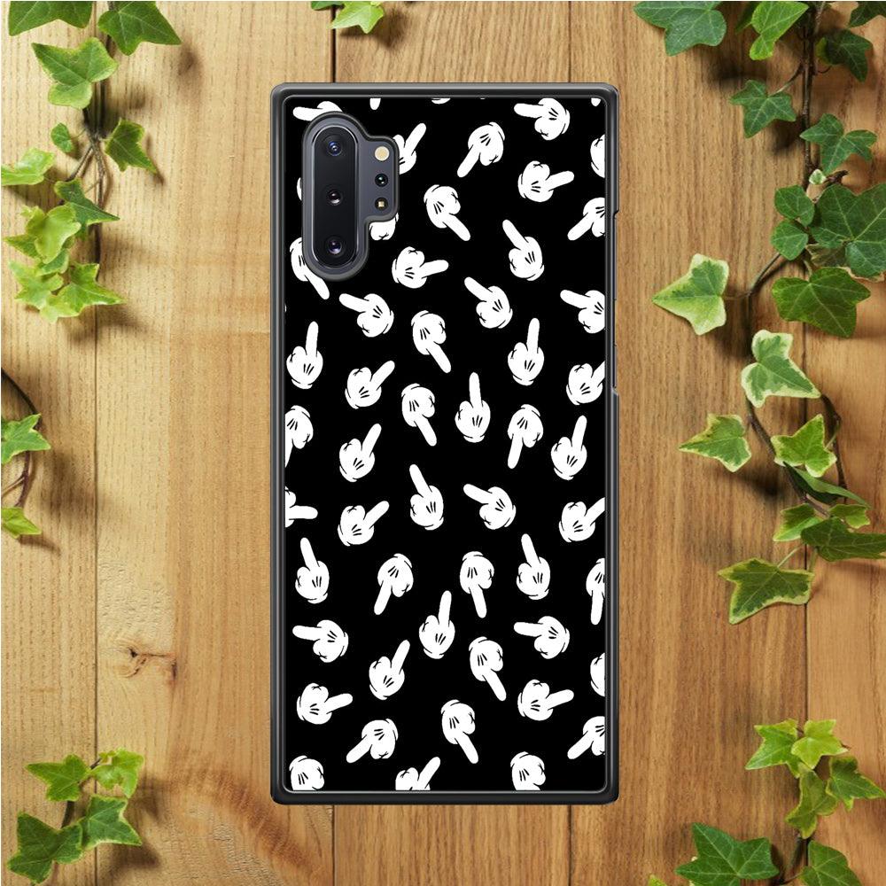 Mickey Mouse Hands Samsung Galaxy Note 10 Plus Case-Rubber / White (2D Case)-Xtracase