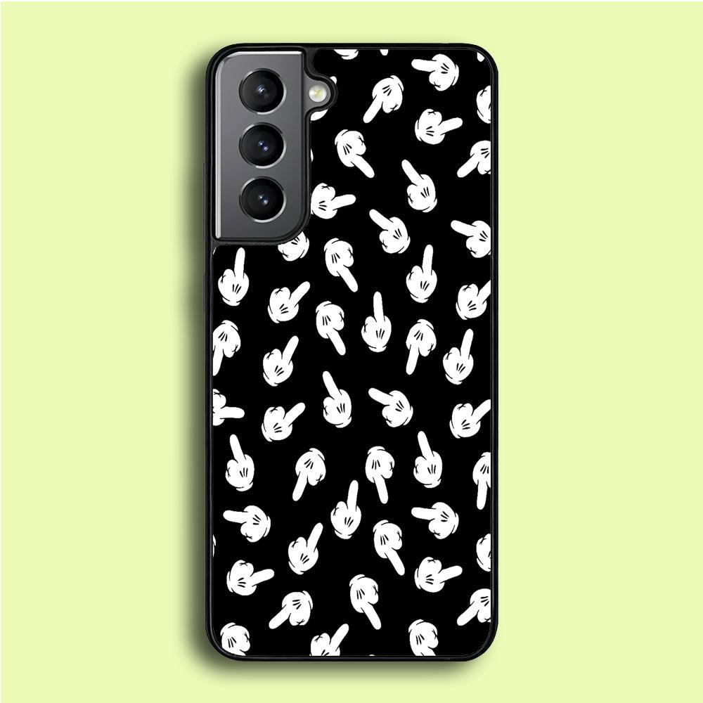 Mickey Mouse Hands Samsung Galaxy S21 Plus Case-Rubber / White (2D Case)-Xtracase