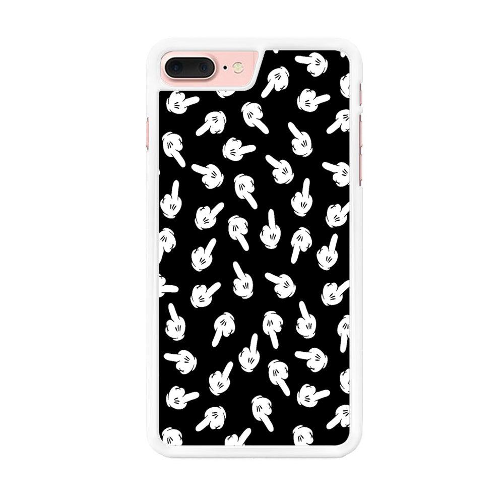 Mickey Mouse Hands iPhone 8 Plus Case-Rubber / White (2D Case)-Xtracase