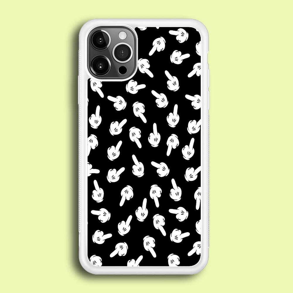 Mickey Mouse Hands iPhone 12 Pro Case-Rubber / White (2D Case)-Xtracase