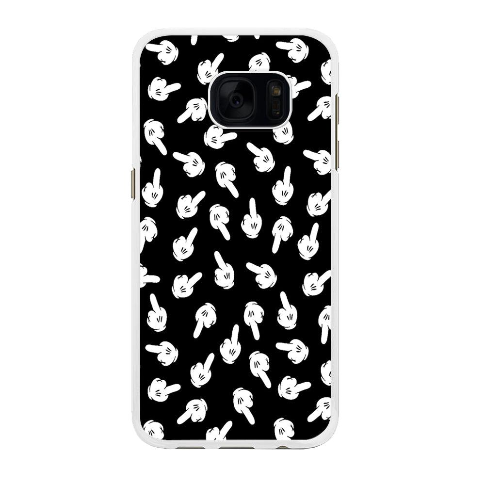 Mickey Mouse Hands Samsung Galaxy S7 Edge Case-Rubber / White (2D Case)-Xtracase