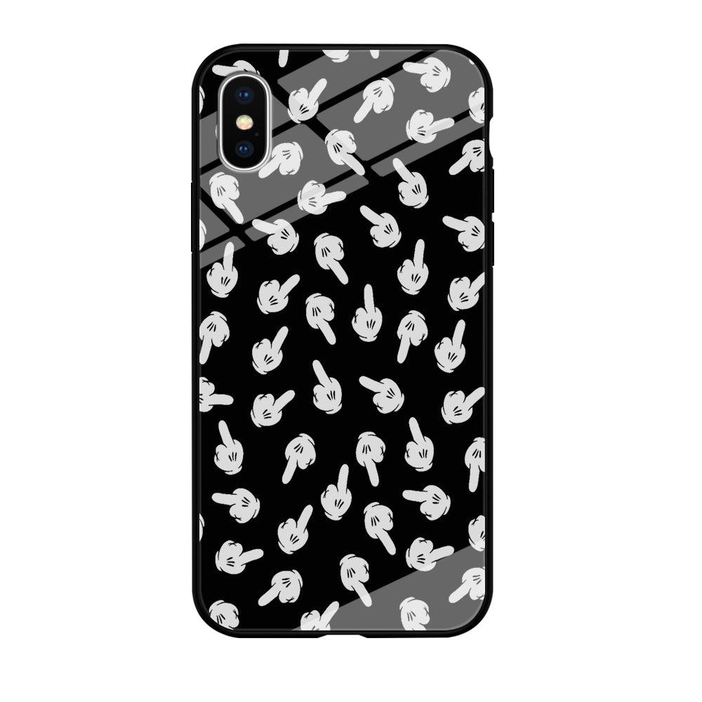 Mickey Mouse Hands iPhone Xs Case-Tempered Glass Case-Xtracase