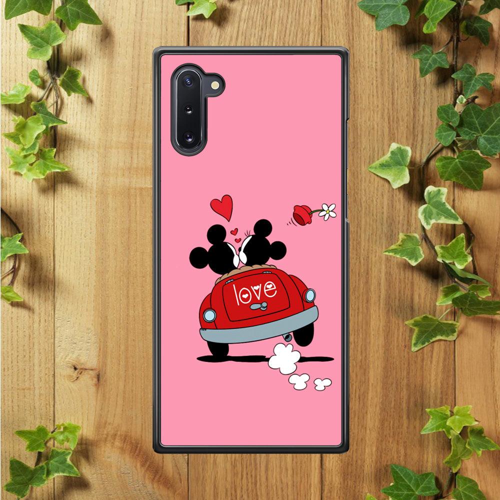 Mickey and Minnie Ride in The Car Samsung Galaxy Note 10 Case-Rubber / White (2D Case)-Xtracase