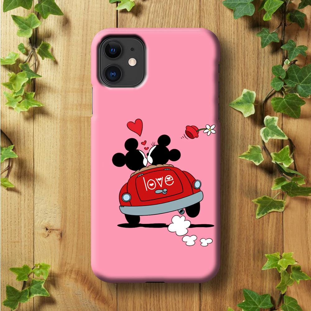 Mickey and Minnie Ride in The Car iPhone 11 Case-Plastic / Full Wrap (3D Case)-Xtracase