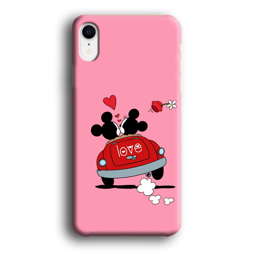 Mickey and Minnie Ride in The Car iPhone XR Case-Plastic / Full Wrap (3D Case)-Xtracase