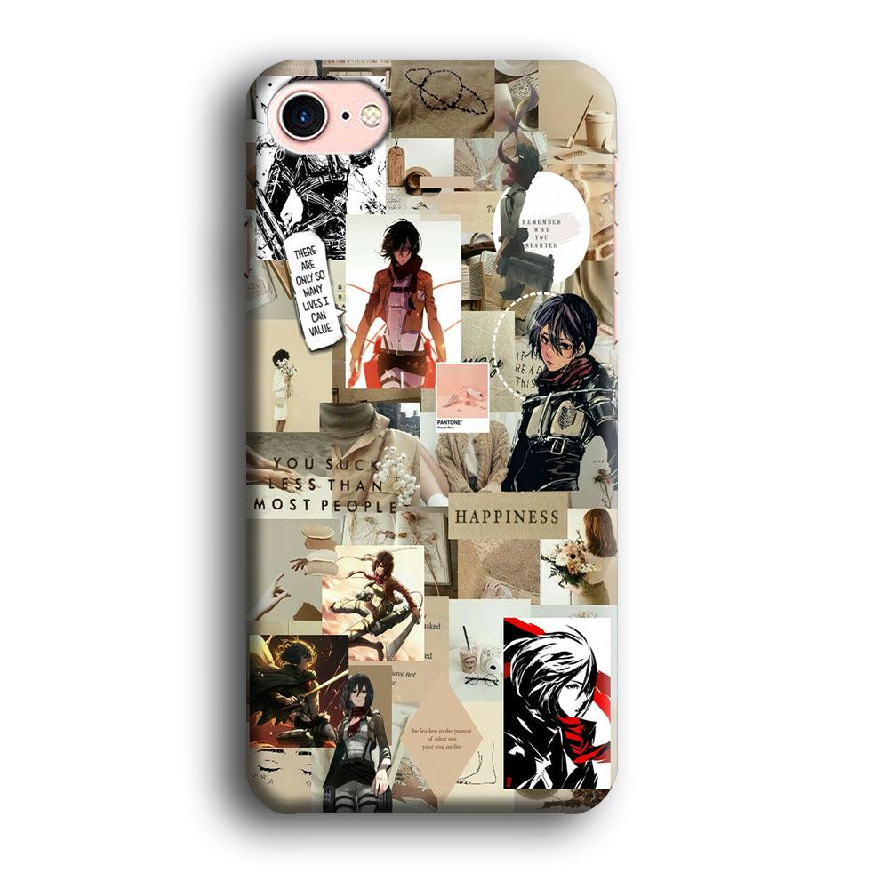 Mikasa Ackerman Aesthetic iPhone 7 Case-Plastic / Full Wrap (3D Case)-Xtracase