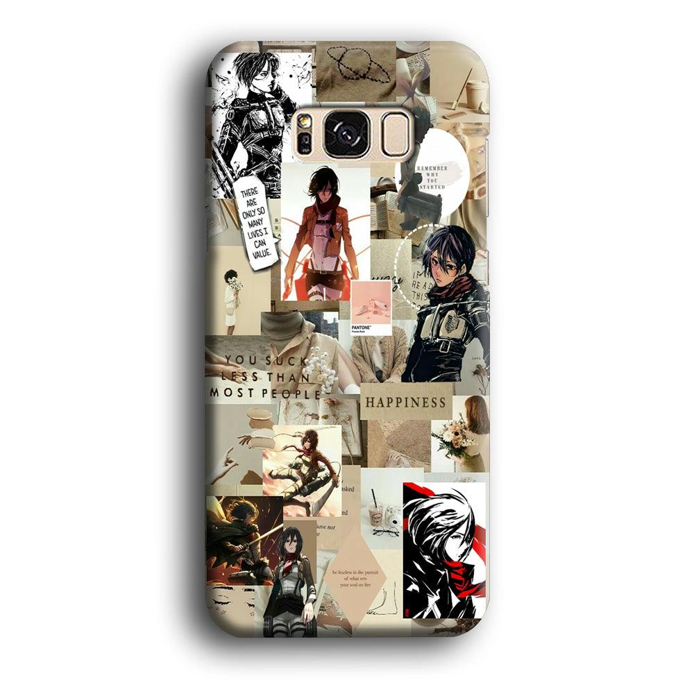 Mikasa Ackerman Aesthetic Samsung Galaxy S8 Case-Plastic / Full Wrap (3D Case)-Xtracase