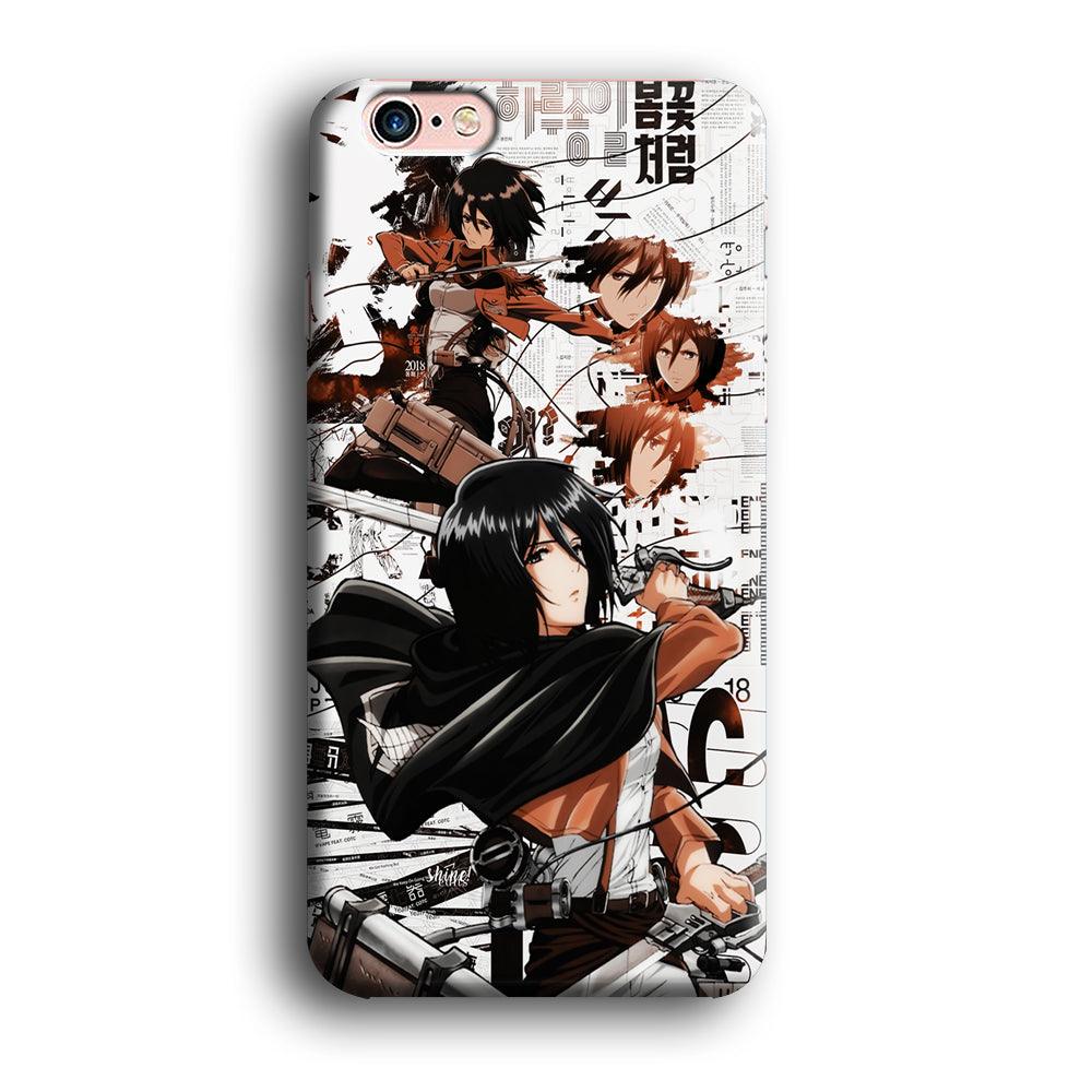 Mikasa Ackerman Shingeki no Kyojin iPhone 6 | 6s Case-Plastic / Full Wrap (3D Case)-Xtracase