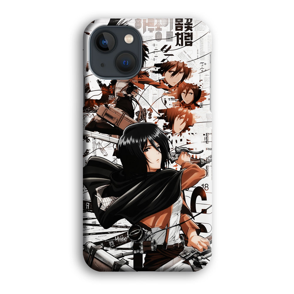 Mikasa Ackerman Shingeki no Kyojin iPhone 13 Case-Plastic / Full Wrap (3D Case)-Xtracase