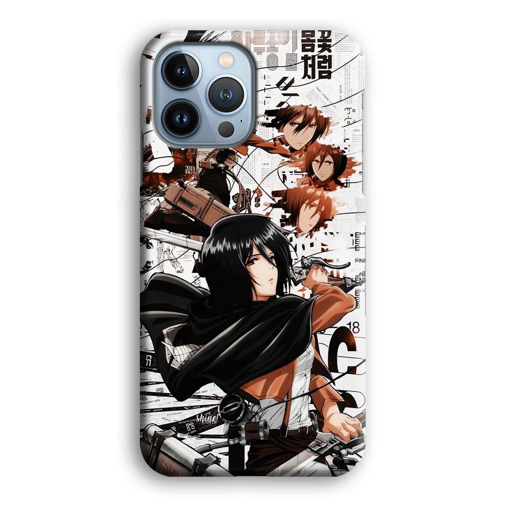 Mikasa Ackerman Shingeki no Kyojin iPhone 13 Pro Case-Plastic / Full Wrap (3D Case)-Xtracase